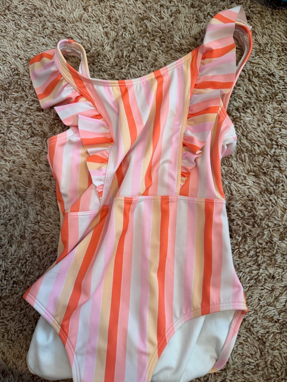 Cat & Jack Striped One-Piece Swimsuit in Pink Orange Yellow